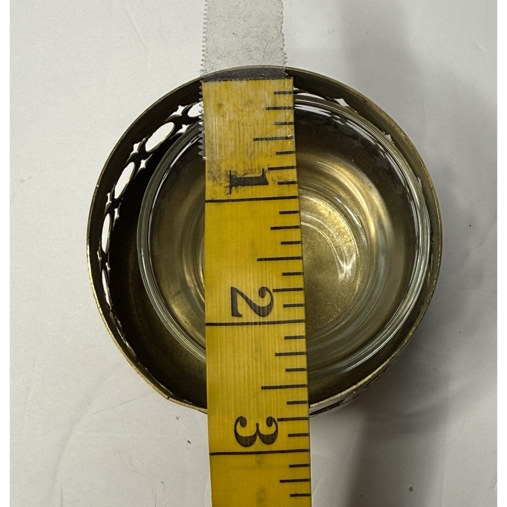 Brass Votive‎ Accent Candle Dish W/ Tea Light Holder Small Celestial Stars Ovals - Picture 6 of 9